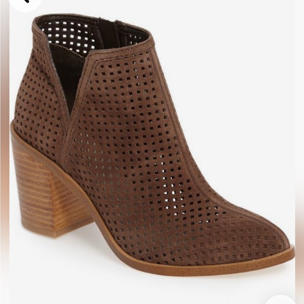 1.STATE Larocka Suede Ankle Booties with Perforated Design